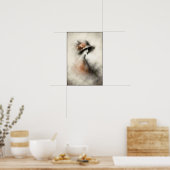 Misty Retro Portrait of Elegance ポスター (キッチン)