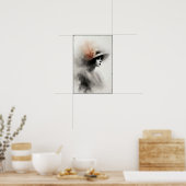 Misty Retro Portrait of Elegance ポスター (キッチン)