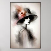 Misty Retro Portrait of Elegance ポスター (正面)