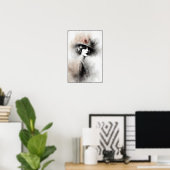 Misty Retro Portrait of Elegance ポスター (ホームオフィス)