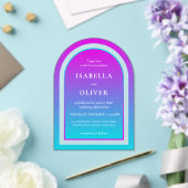 Misty rose and light sky blue gradient wedding アクリル招待状 (インサイチュ (ウェディング))