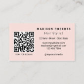 Misty Rose Hair Stylist QR Code  Business Card 名刺 (裏面)