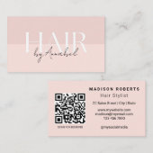 Misty Rose Hair Stylist QR Code  Business Card 名刺 (正面/裏面)