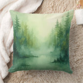 Misty Sage Abstract - Organic Modern クッション (ブランケット)