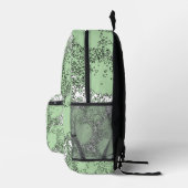Misty Shamrocks Backpack – Chic & Artistic Green プリントバックパック (右)