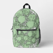 Misty Shamrocks Backpack – Chic & Artistic Green プリントバックパック (正面)