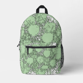 Misty Shamrocks Backpack – Chic & Artistic Green プリントバックパック