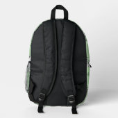 Misty Shamrocks Backpack – Chic & Artistic Green プリントバックパック (裏面)