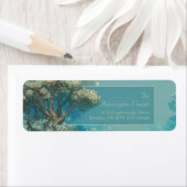 Misty Teal Enchanted Woodland Border ラベル (インサイチュ)