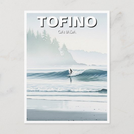 Misty Tofino Canada Surfer Travel ポストカード (正面)