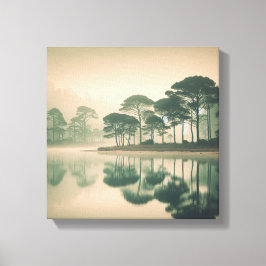 Misty Tranquil Lake View – Canvas Wall Art キャンバスプリント