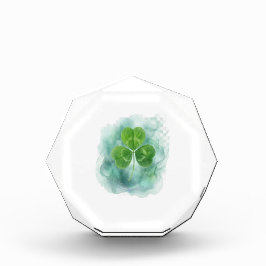 Misty Watercolor Clover Floating Acrylic Block フォトブロック