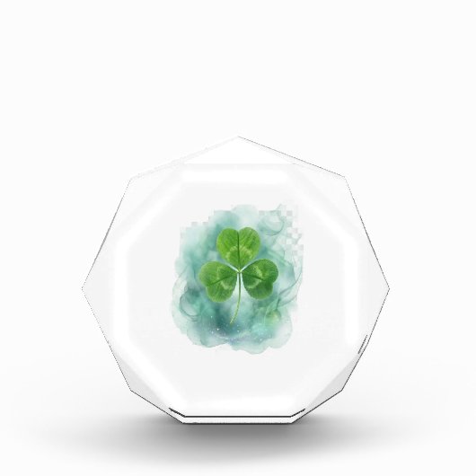 Misty Watercolor Clover Floating Acrylic Block フォトブロック (正面)