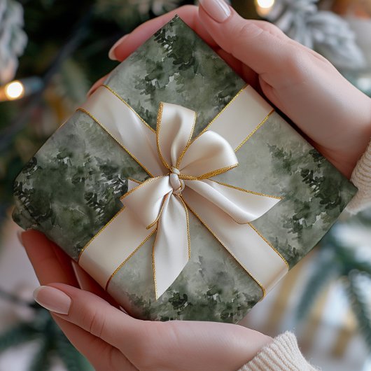 Misty Watercolor Forest Wrapping Paper ラッピングペーパー