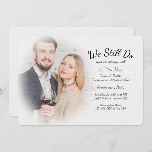 Misty We Still Do Photo Anniversary Invitation 招待状 (正面/裏面)