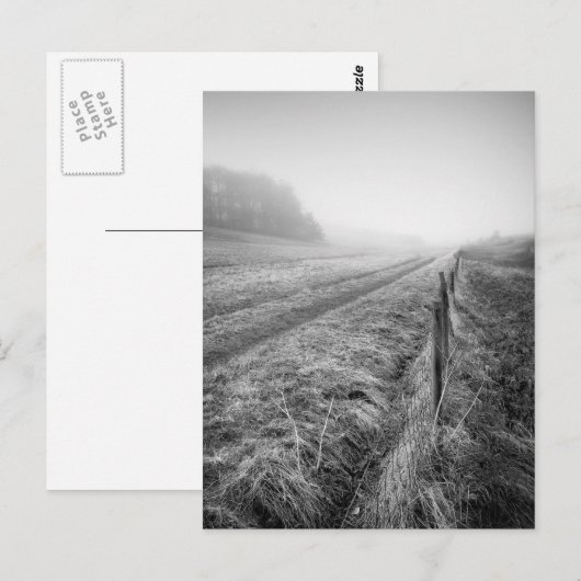 Misty Wiltshire Fieldはがき ポストカード (正面/裏面)