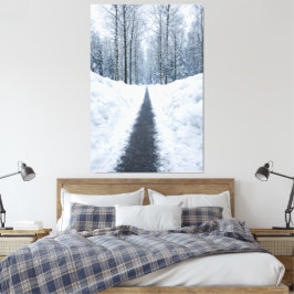 Misty Winter Forest Path Canvas キャンバスプリント