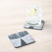 Misty Winter Forest Path Winter Landscape コースター (右側)