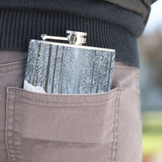 Misty Winter Forest Path Winter Landscape フラスク (インサイチュ)