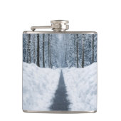 Misty Winter Forest Path Winter Landscape フラスク (正面)
