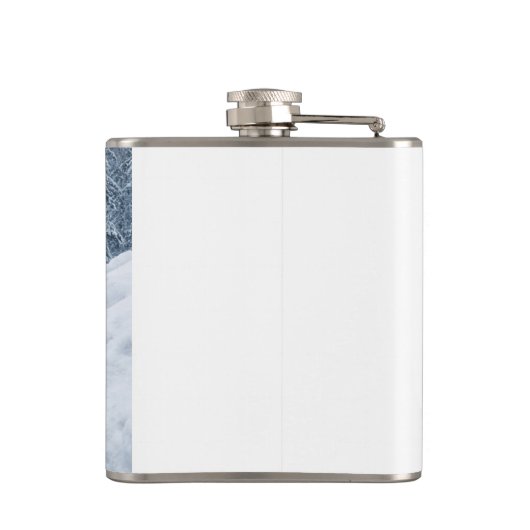 Misty Winter Forest Path Winter Landscape フラスク (裏面)