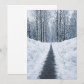 Misty Winter Forest Path Winter LandscapInvitation 招待状 (正面/裏面)