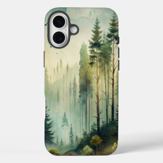 Misty Woodland Evergreen Forest Case-Mate iPhoneケース (裏面)