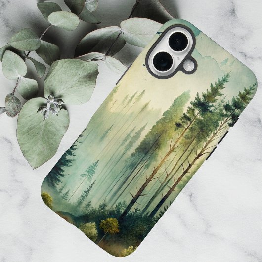 Misty Woodland Evergreen Forest Case-Mate iPhoneケース
