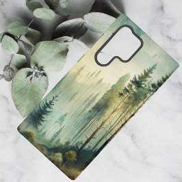 Misty Woodland Evergreen Forest Samsung Galaxy S22 Ultraケース