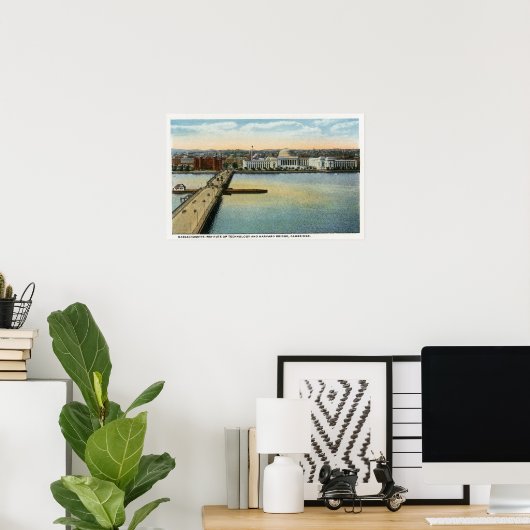 MITとハーバード・ブリッジの全般的な見解 ポスター (ホームオフィス)