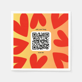 Mit individuellen persönlichen Song per QR-Code スタンダードカクテルナプキン