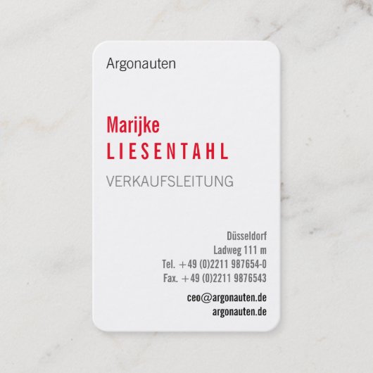 Mit Monogram Hochformat Visitenkarte 名刺 (正面)