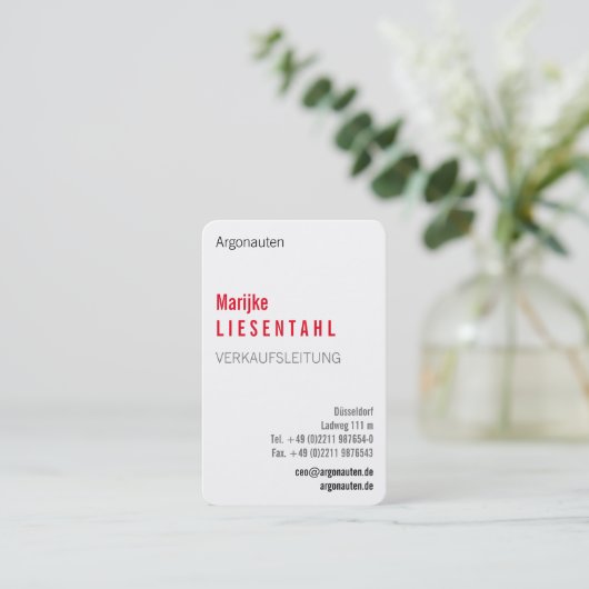 Mit Monogram Hochformat Visitenkarte 名刺 (スタンド正面)