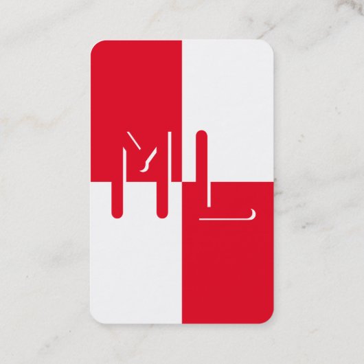 Mit Monogram Hochformat Visitenkarte 名刺 (裏面)