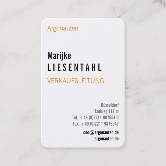 Mit Monogram Hochformat Visitenkarte 名刺 (正面)