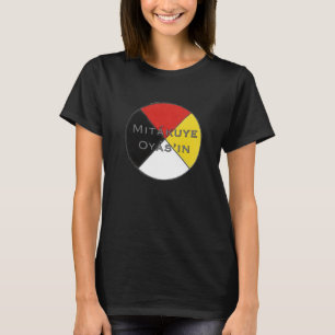 Mitakuye Oyasinの女性の暗い色Lakota Tシャツ