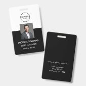 Mitarbeiter Foto-ID Ausweis バッジ (Front & Back)