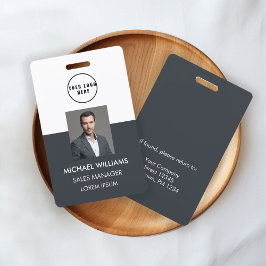 Mitarbeiter Foto-ID Weiß Schwarzgrau Ausweis バッジ