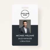 Mitarbeiter Foto-ID Weiß Schwarzgrau Ausweis バッジ (正面)