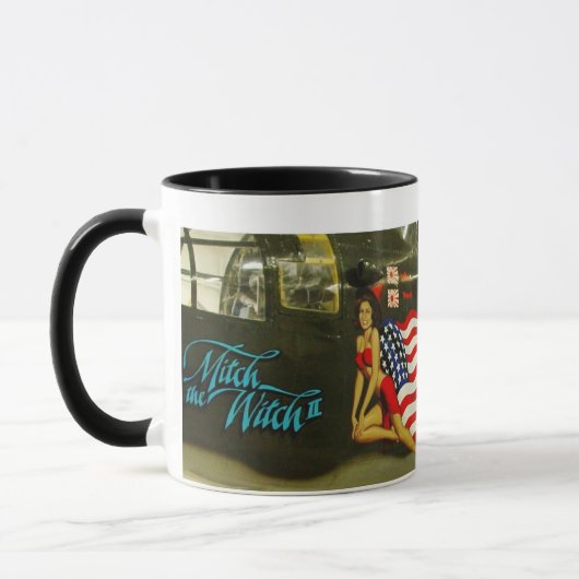 Mitchの魔法使いWWIIの航空機の芸術 マグカップ (左)