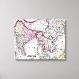 Mitchellの地図 インド、チベット、中国及びSEアジア キャンバスプリント