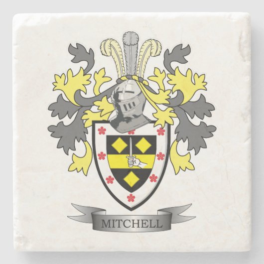 Mitchellの家紋の紋章付き外衣 ストーンコースター (正面)