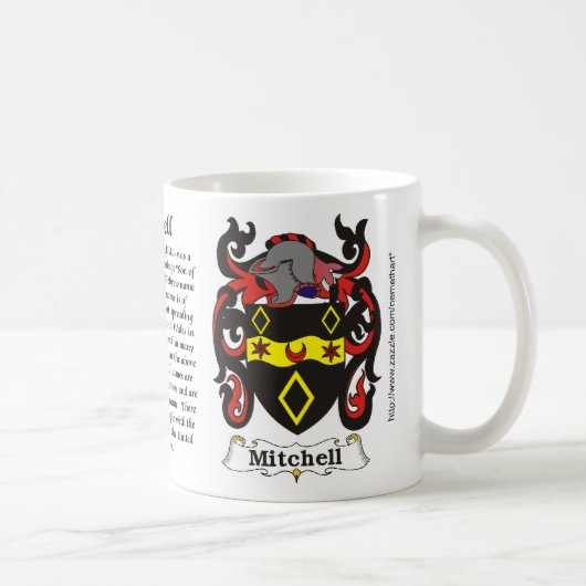 Mitchell家族の紋章付き外衣マグ コーヒーマグカップ (右)