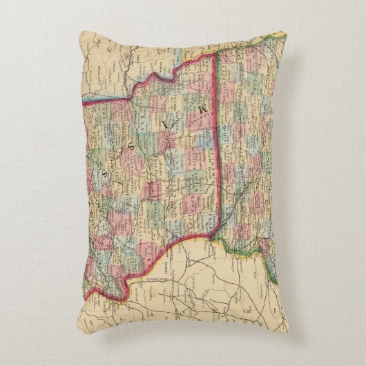 Mitchell著アイオワ、ミズーリの地図 アクセントクッション (正面(垂直))