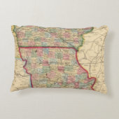 Mitchell著アイオワ、ミズーリの地図 アクセントクッション (裏面)