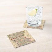 Mitchell著アイオワ、ミズーリの地図 スクエアペーパーコースター (インサイチュ)