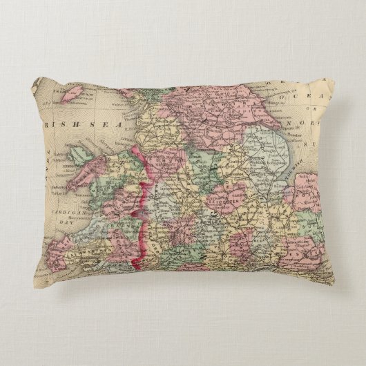 Mitchell著イギリス、ウェールズの地図 アクセントクッション (正面)