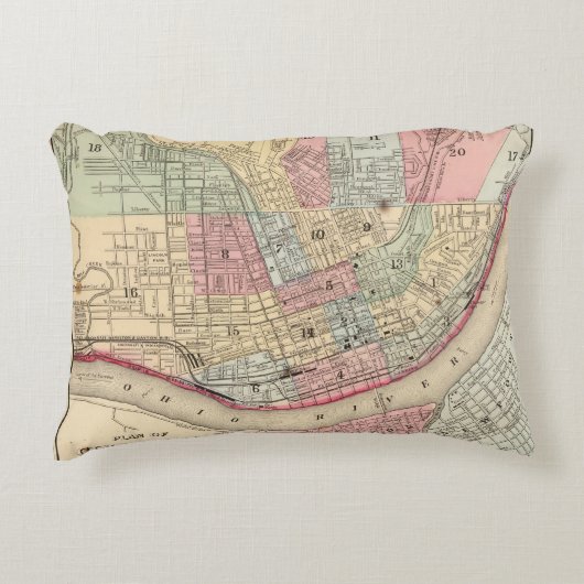 Mitchell著シンシナチの地図 アクセントクッション (正面)