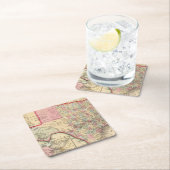 Mitchell著テキサス州の地図 スクエアペーパーコースター (インサイチュ)