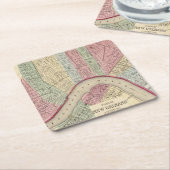 Mitchell著ニュー・オーリンズの地図 スクエアペーパーコースター (アングル)